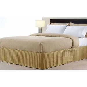 Artex Quilted Valance Latte Single  90cm x 188cm x 33cm