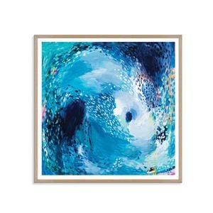 Artist Lane "The Moon Pulls the Tide " by Amira Rahim - 75x75cm Timber Framed Print