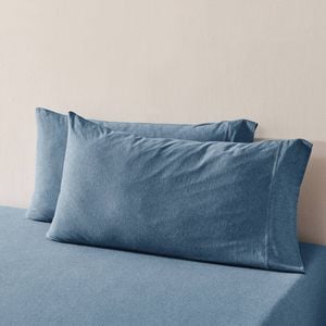 Dreamaker Jersey Luxe 100% Cotton King Pillowcase Twin Pack Denim