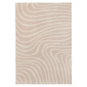 Loopsie-400cm X 300cm-glis Ivory And Beige Lines Washable Rug