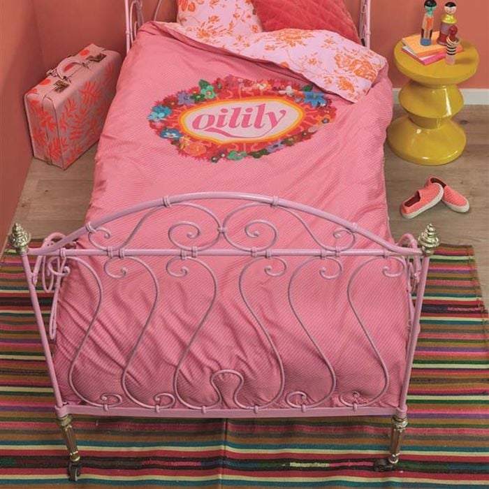 Oilily Single Pink Prom Flowers Pink Cotton Quilt Cover Set - Single Bed