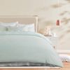 CleverPolly Yarn-Dyed Microfibre Stripe Quilt Cover Set - Green, King