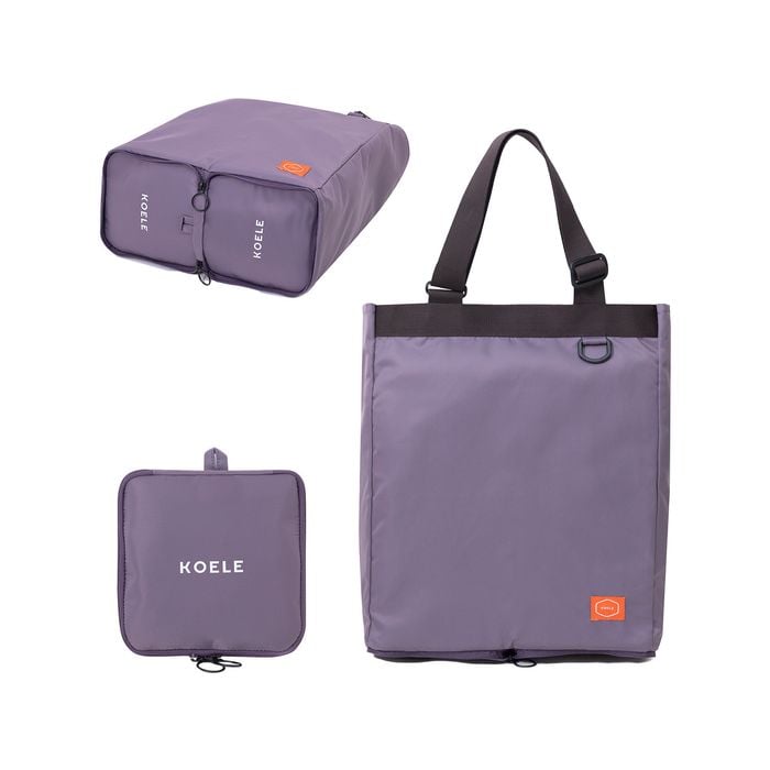 KOELE Purple Shopper Bag Tote Bag Foldable Travel Laptop Grocery KO-SHOULDER