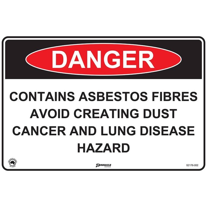 Pinnacle 600 x 400mm Metal Danger Contains Asbestos Avoid Creating Dust Sign 