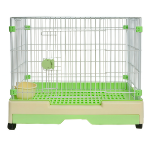 Yes4pets Medium Pet Dog Cat Rabbit Cage Crate Kennel With Potty Tray And Wheel 76x53x62cm