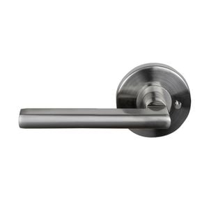 Windsor Brushed Nickel Large Rose Halo Hydra Integrated Privacy Set