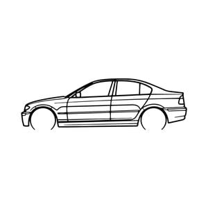 Ignite Laser BMW 325Xi Silhouette Metal Wall Art Rustic Metal 23.6inch/60cm