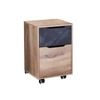 Modern Furniture Daxton 41x63cm Mobile Pedestal Cabinet - Warm Oak & Black