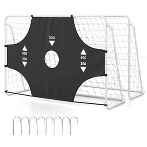 Costway 215x152cm Soccer Goal 2in1 Adjustable Football Net Set Target Cloth