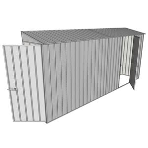 Build-a-Shed 0.8 x 4.5 x 2m Hinged Door Tunnel Shed With Single Hinged Side Door - Zinc