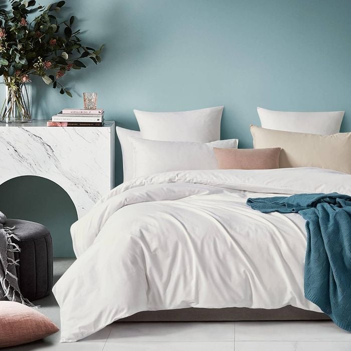 Gioia Casa Vintage Washed Cotton Super King Bed Quilt Cover Set - White