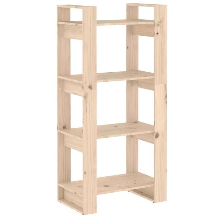 vidaXL Solid Wood Book Cabinet/Room Divider Bookshelf Storage Rack Organiser