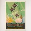 Galrie Vintage Great Barrier Reef Travel Poster from Queensland Australia Artwork, Wood Frame, 70 x 100cm (28 x 40inch)