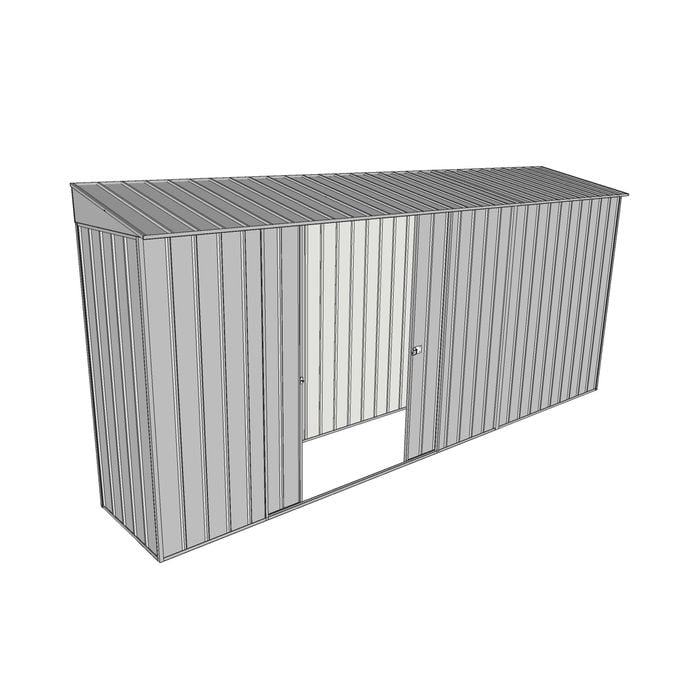 Build-a-Shed 0.8 x 4.5 x 2m Skillion Double Sliding Side Door Shed - Zinc