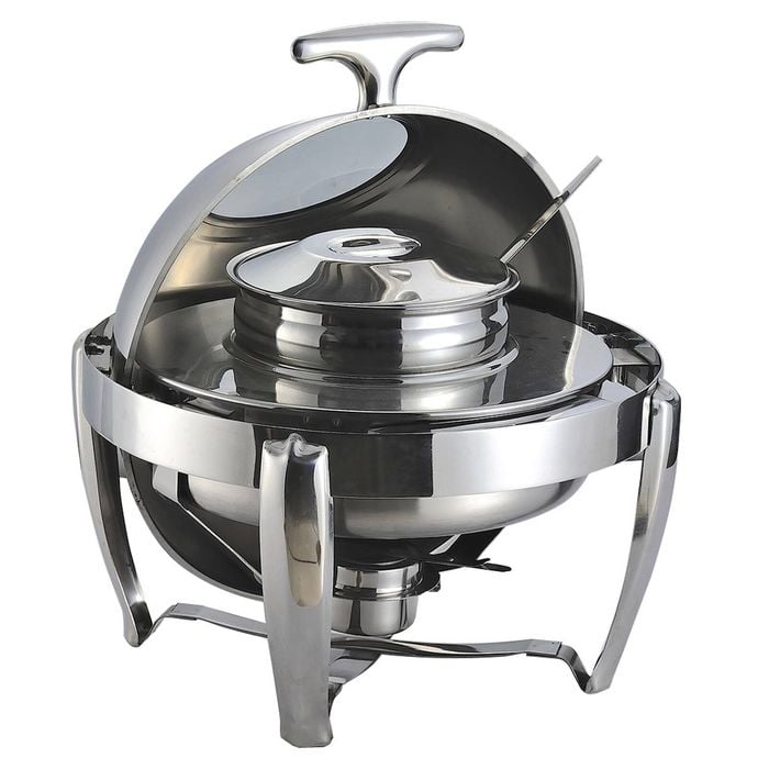 SOGA 6.5L Stainless Steel Round Soup Tureen Roll Top Buffet Chafing Dish