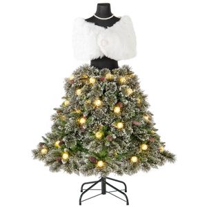 Costway 1.5M Pre-lit Mannequin Artificial Christmas Tree w/465 Branch Tips & 50 LEDs