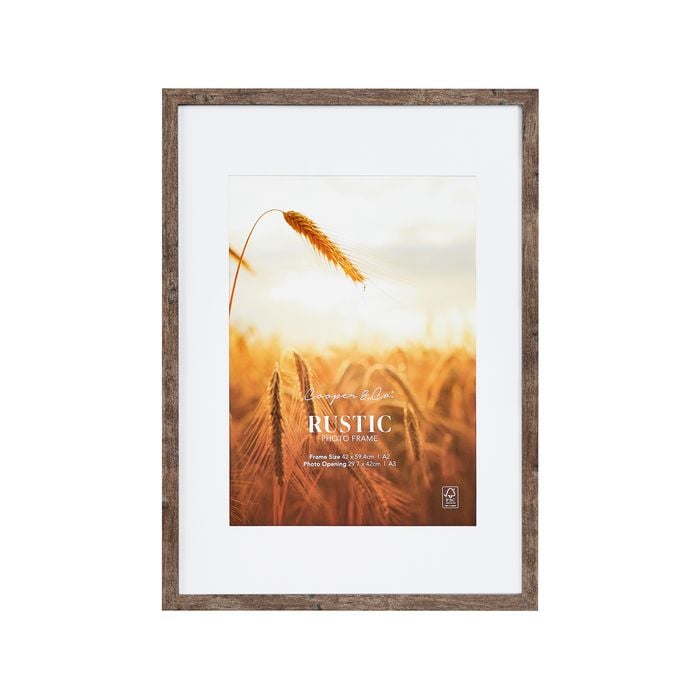 Cooper & Co. 42x59.4cm Mat to 29.7x42cm Natural Premium Rustic Wooden Photo Frame