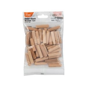 Taskmaster 8 x 32mm Timber Dowel Connectors - 50 Pack - Size 5