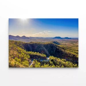 River with Mountains  Print 100% Australian Made 75 x 50cm  (Stretched)