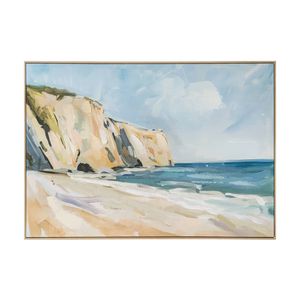 Urban Style Brushmarks Embellished Canvas Painting Artwork Shore 1225mm