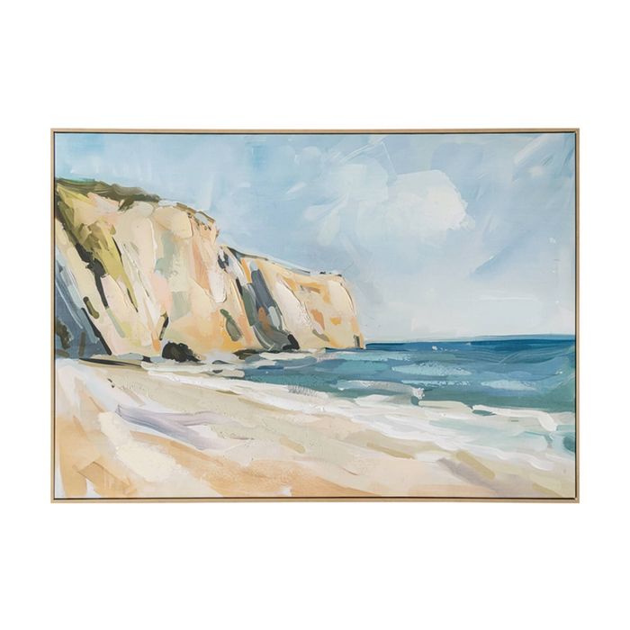 Urban Style Brushmarks Embellished Canvas Painting Artwork Shore 1225mm