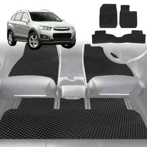 6D Diamond Car Floor Mats for Holden Captiva 7 2009-2015-Ultimate Set-Black-Outback GT