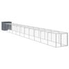 vidaXL Chicken Coop Chicken Cage with Run Hen House Anthracite Galvanised Steel 110x1221x110 cm