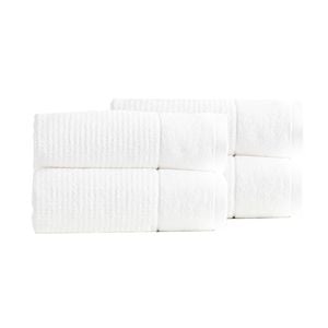 4pk Renee Taylor Cambridge 650gsm Textured 80x160cm Bath Sheet - Snow