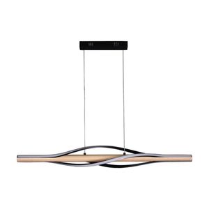 Lexi Lighting Bonnie CCT LED Pendant Light Matt Black Wood 30W 3000LM