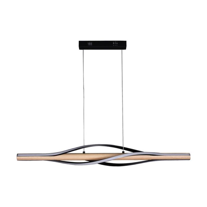 Lexi Lighting Bonnie CCT LED Pendant Light Matt Black Wood 30W 3000LM