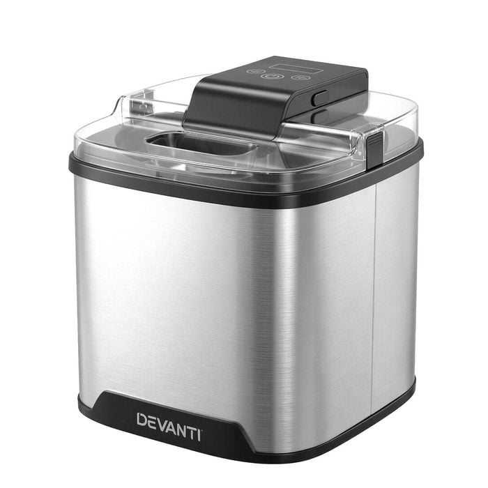Devanti Ice Cream Maker Machine 2l Homemade Gelato Sorbet Frozen Drinks Sliver