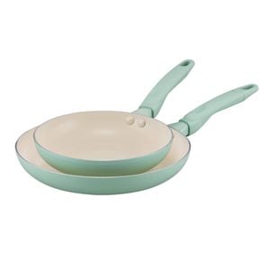 Raco Smartstart Ceramic Nonstick Induction Twin Pack Frypans 22/28cm Lichen