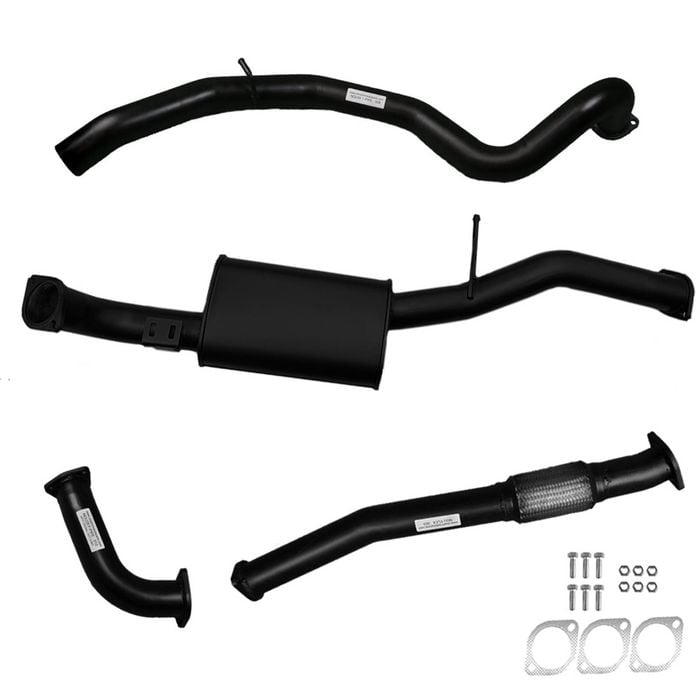 Ignite Exhausts Dump Back For Nissan Gu Patrol 2.8l Turbo Diesel Wagon 3" Inch / Muffler Black Aluminised Steel