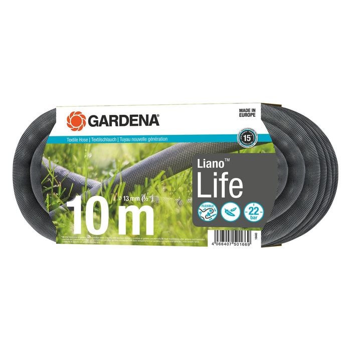 GARDENA 13mm x 10m Textile Hose Liano Life