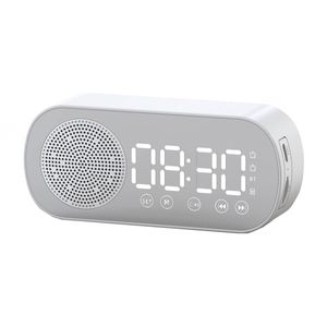 Wireless Bluetooth Speaker Alarm Clock Music Radio Player (White)