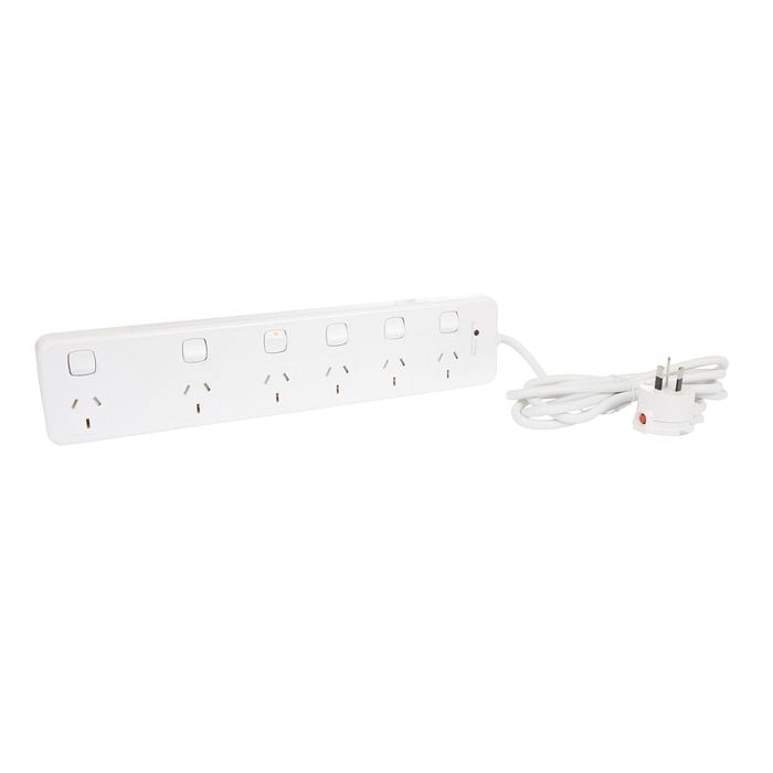 HPM 6 Outlet Surge Protected Powerboard