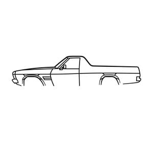 Ignite Laser Holden HQ Ute Silhouette Metal Wall Art Coated Black 47inch/120cm