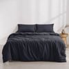 Dreamaker Superfine Washed Microfibre Quilt Cover Set Navy King Bed