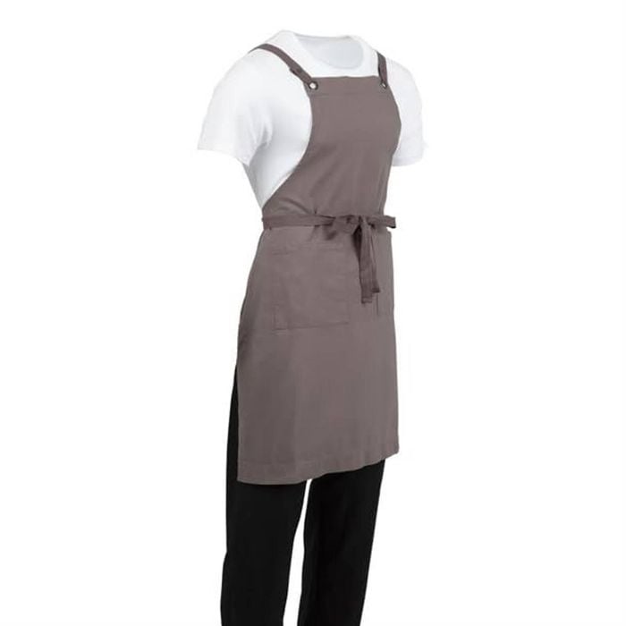 Southside Bib Apron Cotton Canvas Washed Grey Professional Kitchen Hospitality One Size