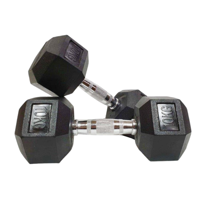 Morgan Rubber Hex Dumbbells - Pair [10kg]