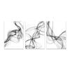 3pcs Set Black and White Wavy Line Modern Art Print 100% Australian Made 3 x 40x60cm (Metal Print)