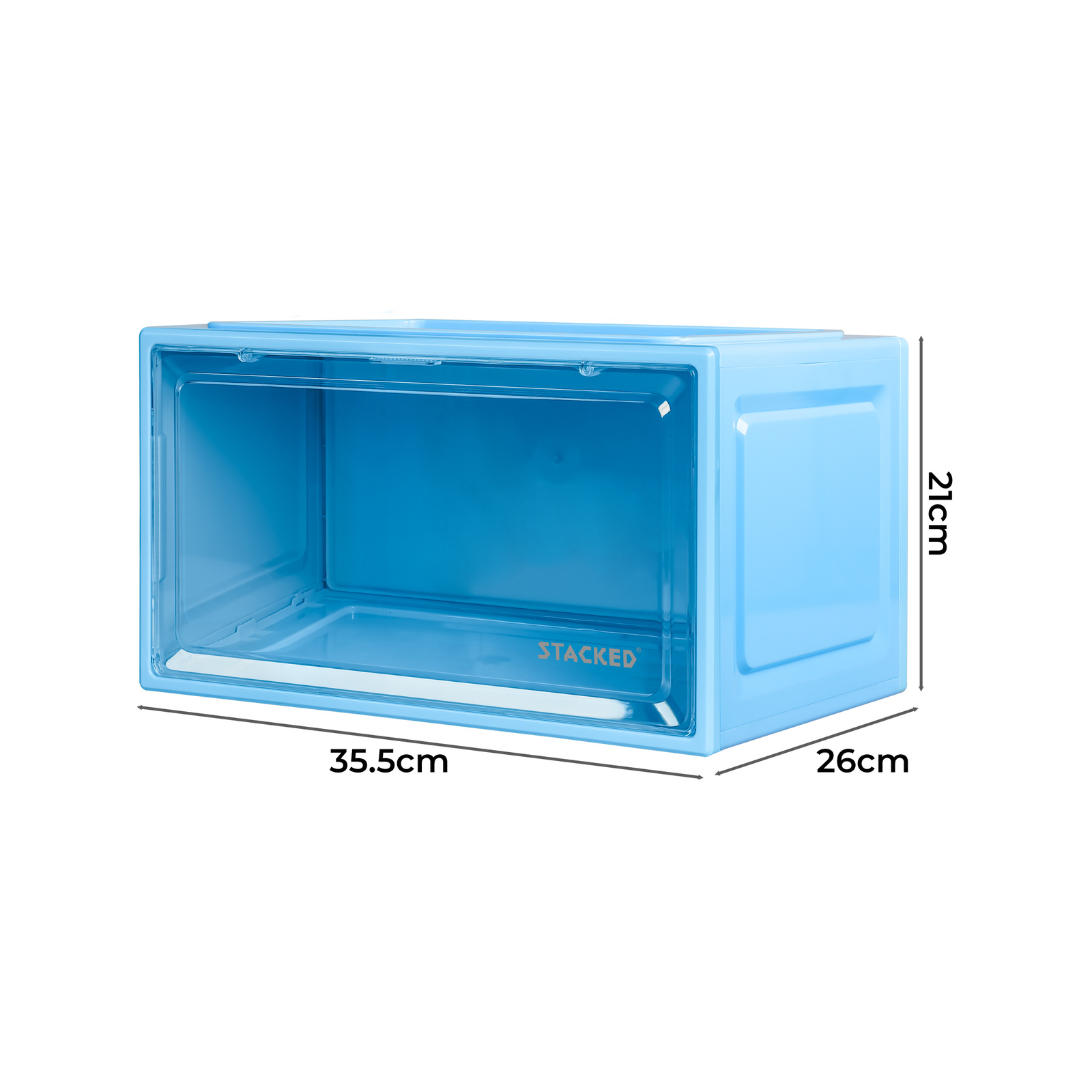 Stacked Sneaker Display Case Shoe Storage Box Clear Magnetic Stackable Blue Bunnings Australia