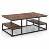 Costway Coffee Table Open Storage Shelves Industrial Metal Rectangle