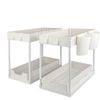 2 Pack Tire Storage Shelf Organiser Spice Rack Sliding Drawer Under Sink White