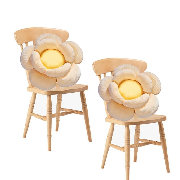 Soga 2x Beige Double Flower Cushion Soft Floor Plush Pillow Home Decor