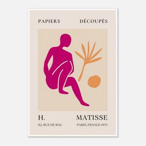 Galrie Papiers Découpés H. Matisse Art Print Pink Silhouette (1955), Poster Only, A0 84 x 119cm (33 X 47inch)