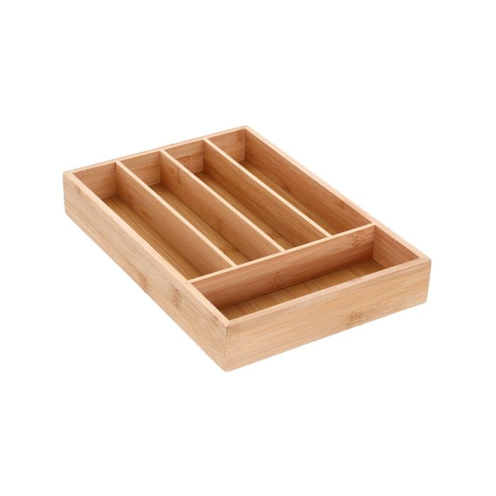 Practa Bamboo 5 Tray Kitchen Cutlery Organiser