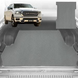 6D Diamond Ute Tub Mat for RAM 1500 Laramie (DT) 2019-Current with rambox 5ft 7in Bed Length - Grey