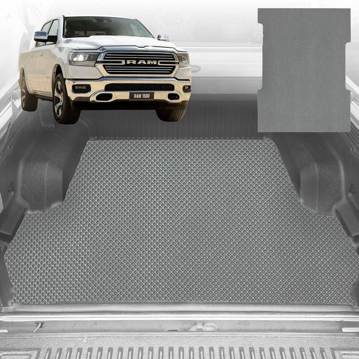 6D Diamond Ute Tub Mat for RAM 1500 Laramie (DT) 2019-Current with rambox 5ft 7in Bed Length - Grey