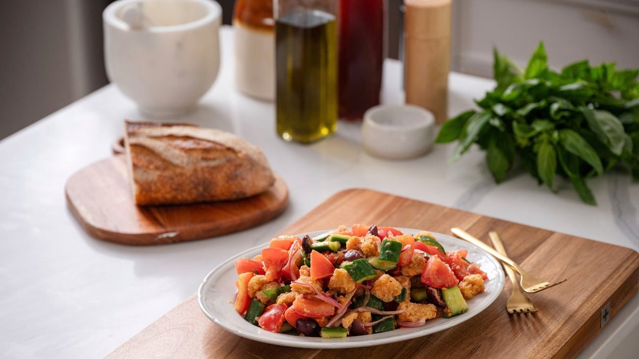 Indulge in culinary delight with our panzanella salad recipe